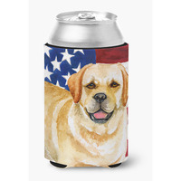 "Caroline's Treasures Golden Retriever Patriotic Decorative Can Hugger, Multicolor"