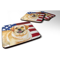 "Caroline's Treasures Golden Retriever Patriotic Decorative coasters, Multicolor"