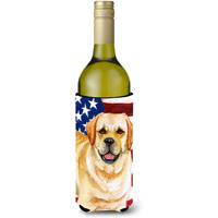 "Caroline's Treasures Golden Retriever Patriotic Decorative Bottle Hugger, 750ml, Multicolor"