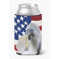 "Caroline's Treasures Shih Tzu Patriotic Decorative Can Hugger, Multicolor"