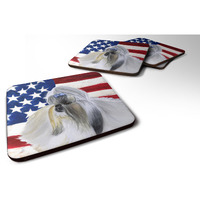 "Caroline's Treasures Shih Tzu Patriotic Decorative coasters, Multicolor"