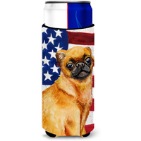 "Caroline's Treasures Small Brabant Griffon Patriotic Decorative Can Hugger, Slim, Multicolor"