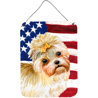 "Caroline's Treasures Morkie Patriotic Metal Print, 16"" x 12"", Multicolor"
