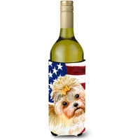 "Caroline's Treasures Morkie Patriotic Decorative Bottle Hugger, 750ml, Multicolor"