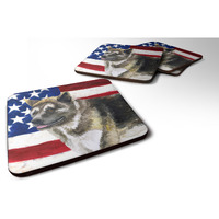 "Caroline's Treasures American Akita Patriotic Decorative coasters, Multicolor"