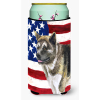 "Caroline's Treasures American Akita Patriotic Decorative Can Hugger, Tall Boy, Multicolor"