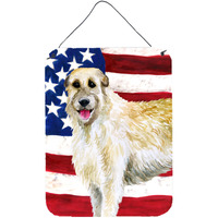 "Caroline's Treasures Irish Wolfhound Patriotic Metal Print, 16"" x 12"", Multicolor"