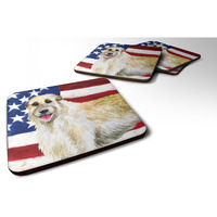 "Caroline's Treasures Irish Wolfhound Patriotic Decorative coasters, Multicolor"