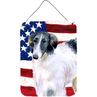"Caroline's Treasures Borzoi Patriotic Metal Print, 16"" x 12"", Multicolor"