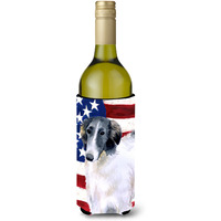 "Caroline's Treasures Borzoi Patriotic Decorative Bottle Hugger, 750ml, Multicolor"