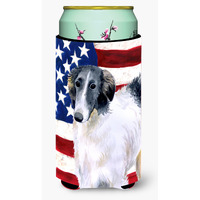 "Caroline's Treasures Borzoi Patriotic Decorative Can Hugger, Tall Boy, Multicolor"