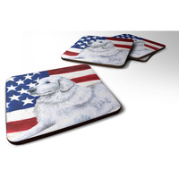 "Caroline's Treasures Maremma Sheepdog Patriotic Decorative coasters, Multicolor"