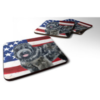 "Caroline's Treasures Black Russian Terrier Patriotic Decorative coasters, Multicolor"