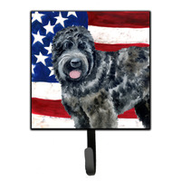"Caroline's Treasures Black Russian Terrier Patriotic Wall Hook, Small, Multicolor"