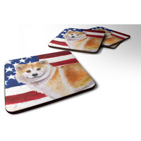 "Caroline's Treasures Shiba Inu Patriotic Decorative coasters, Multicolor"