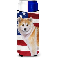 "Caroline's Treasures Shiba Inu Patriotic Decorative Can Hugger, Slim, Multicolor"