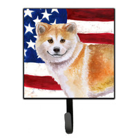 "Caroline's Treasures Shiba Inu Patriotic Wall Hook, Small, Multicolor"