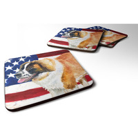 "Caroline's Treasures Saint Bernard Patriotic Decorative coasters, Multicolor"