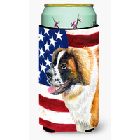 "Caroline's Treasures Saint Bernard Patriotic Decorative Can Hugger, Tall Boy, Multicolor"