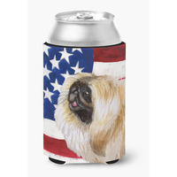 "Caroline's Treasures Pekingese Patriotic Decorative Can Hugger, Multicolor"