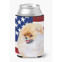 "Caroline's Treasures Pomeranian Patriotic Decorative Can Hugger, Multicolor"