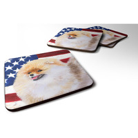 "Caroline's Treasures Pomeranian Patriotic Decorative coasters, Multicolor"