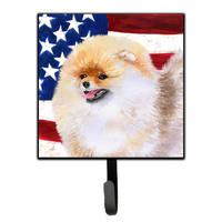 "Caroline's Treasures Pomeranian Patriotic Wall Hook, Small, Multicolor"