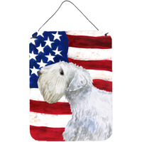 "Caroline's Treasures Sealyham Terrier Patriotic Metal Print, 16"" x 12"", Multicolor"
