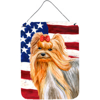 "Caroline's Treasures Yorkshire Terrier Patriotic Metal Print, 16"" x 12"", Multicolor"