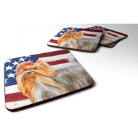 "Caroline's Treasures Yorkshire Terrier Patriotic Decorative coasters, Multicolor"