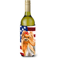 "Caroline's Treasures Yorkshire Terrier Patriotic Decorative Bottle Hugger, 750ml, Multicolor"
