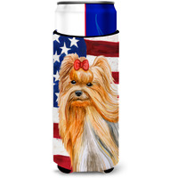 "Caroline's Treasures Yorkshire Terrier Patriotic Decorative Can Hugger, Slim, Multicolor"