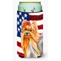 "Caroline's Treasures Yorkshire Terrier Patriotic Decorative Can Hugger, Tall Boy, Multicolor"