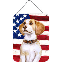 "Caroline's Treasures Beagle Patriotic Metal Print, 16"" x 12"", Multicolor"