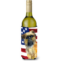 "Caroline's Treasures Brussels Griffon Patriotic Decorative Bottle Hugger, 750ml, Multicolor"