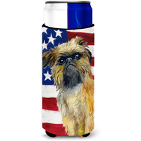 "Caroline's Treasures Brussels Griffon Patriotic Decorative Can Hugger, Slim, Multicolor"