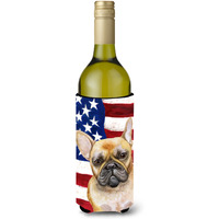 "Caroline's Treasures French Bulldog Patriotic Decorative Bottle Hugger, 750ml, Multicolor"