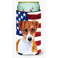 "Caroline's Treasures Jack Russell Terrier Patriotic Decorative Can Hugger, Tall Boy, Multicolor"