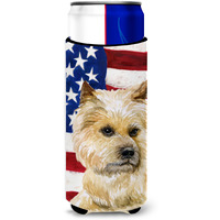 "Caroline's Treasures Cairn Terrier Patriotic Decorative Can Hugger, Slim, Multicolor"