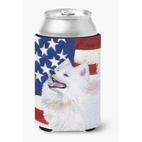 "Caroline's Treasures Samoyed Patriotic Decorative Can Hugger, Multicolor"