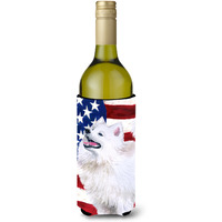 "Caroline's Treasures Samoyed Patriotic Decorative Bottle Hugger, 750ml, Multicolor"
