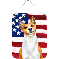 "Caroline's Treasures Basenji Patriotic Metal Print, 16"" x 12"", Multicolor"