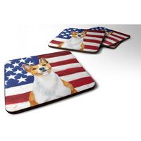"Caroline's Treasures Basenji Patriotic Decorative coasters, Multicolor"