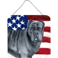 "Caroline's Treasures Cane Corso Patriotic Metal Print, 6h x 6w, USA American Flag"