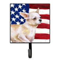 "Caroline's Treasures Chihuahua Leg up Patriotic Wall Hook, Small, Multicolor"
