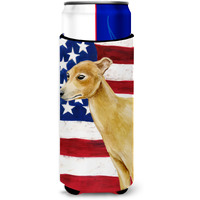 "Caroline's Treasures Italian Greyhound Patriotic Decorative Can Hugger, Slim, Multicolor"