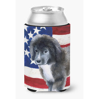 "Caroline's Treasures Newfoundland Puppy Patriotic Decorative Can Hugger, Multicolor"