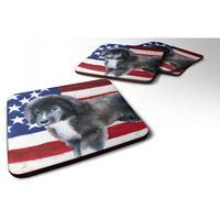 "Caroline's Treasures Newfoundland Puppy Patriotic Decorative coasters, Multicolor"