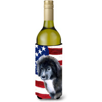 "Caroline's Treasures Newfoundland Puppy Patriotic Decorative Bottle Hugger, 750ml, Multicolor"