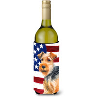 "Caroline's Treasures Welsh Terrier Patriotic Decorative Bottle Hugger, 750ml, Multicolor"